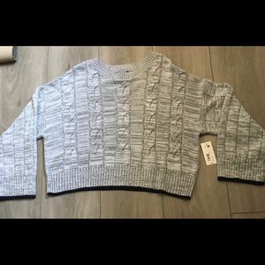 NWT a.n.a Sweater Pullover Long Sleeve Grey Marl